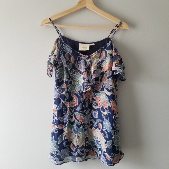 Anthropologie Maeve Mariposa Ruffled Top 2 - Picture 4 of 13